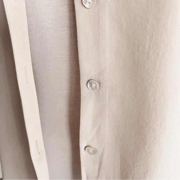 100% SILK BUTTON DOWN VINTAGE TOP #0352 - Picture 8 of 9